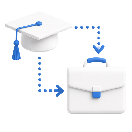 Graduation cap to briefcase