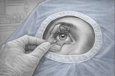 Cataract with eye speculum